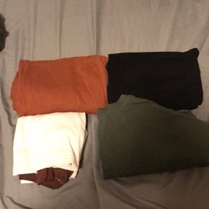 4 shirts 3 short sleeves 1 long sleeve single purchases available as well
